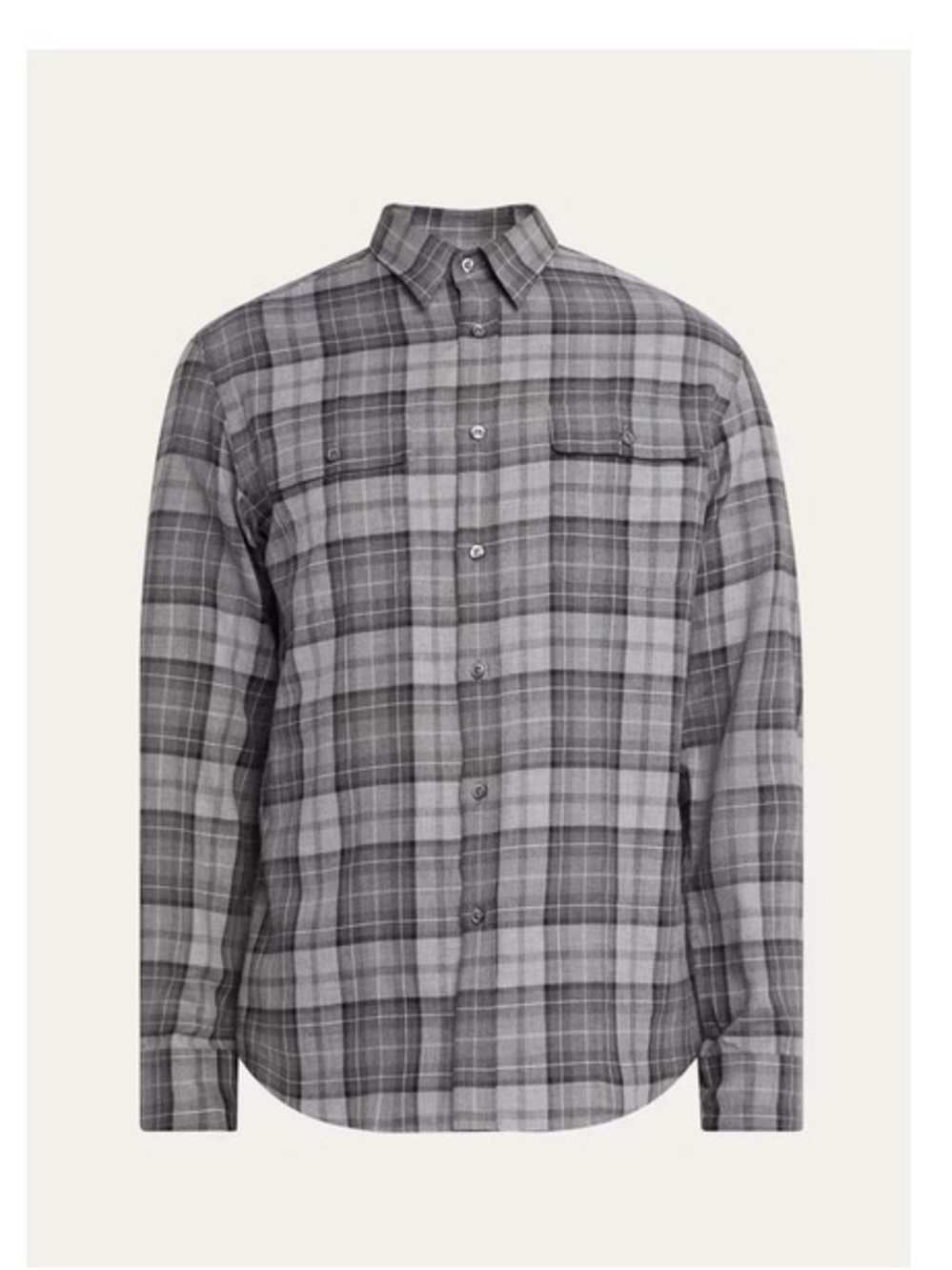 Ralph Lauren Men's Gray Plaid Cotton Button-Down Shirt